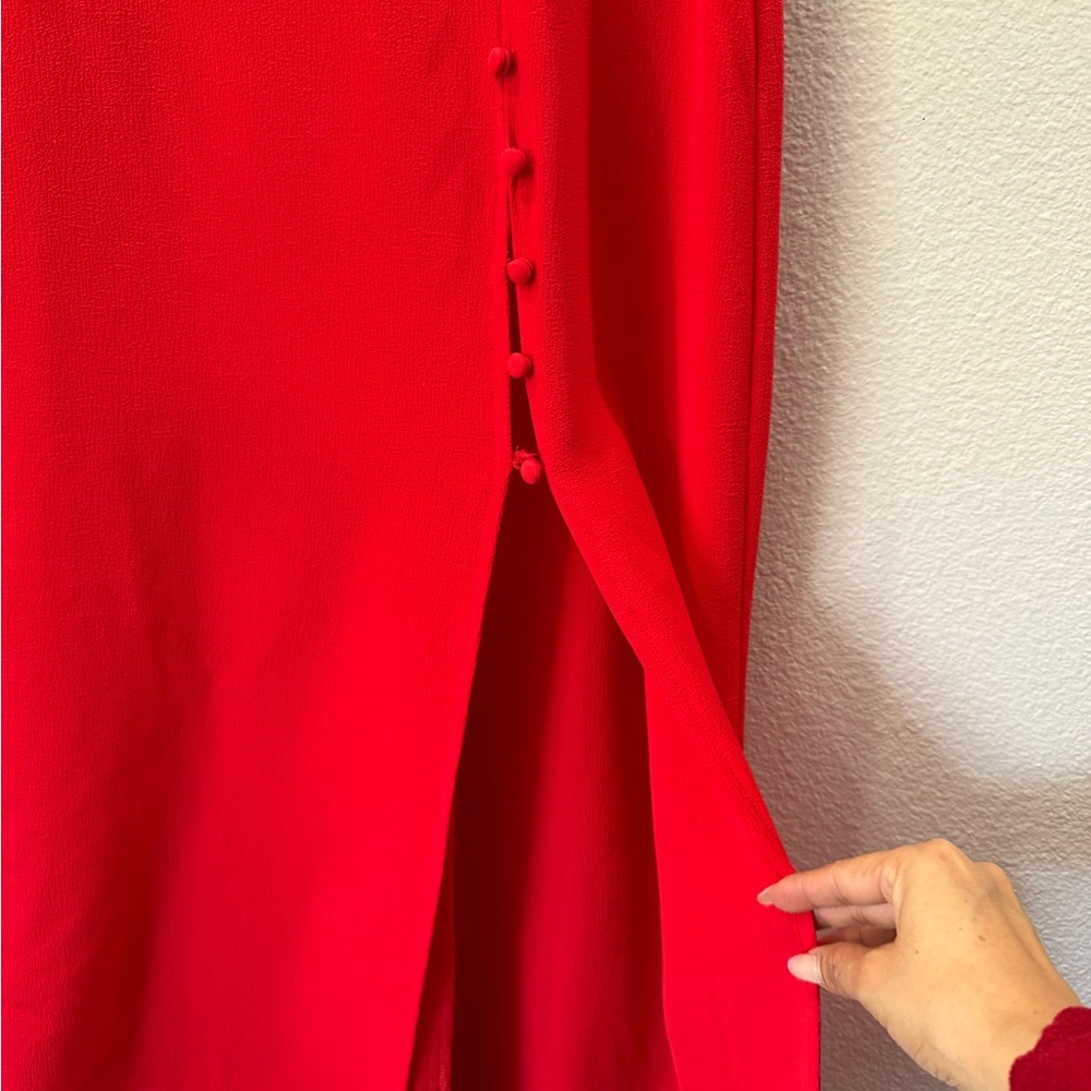 Show Me Your Mumu Red High Slit Midi Skirt SizeSmall - Picture 4 of 9